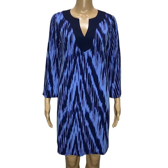 MICHAEL Michael Kors Crew Blue Shift Dress 3/4 Sleeves Size Small Knee Length - Picture 1 of 7